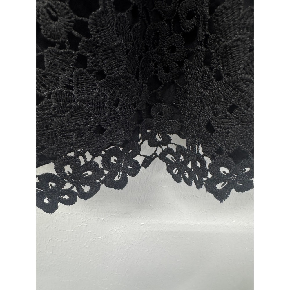 Abercrombie & Fitch Black Floral Lace Peplum Cami V-Neck Going Out Top Size M - Picture 7 of 16